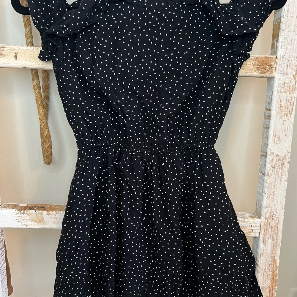 Abercrombie Kids Black and White Polka Dot Romper